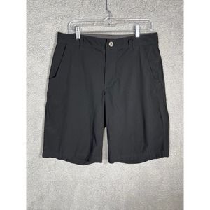 Lululemon Shorts Men 34 Black Chino Relaxed Stretch Flat Front Lightweight
